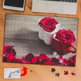 EF27A Güllü Masa Ve Bardaklar 240 Parça Puzzle Yapboz Tablo