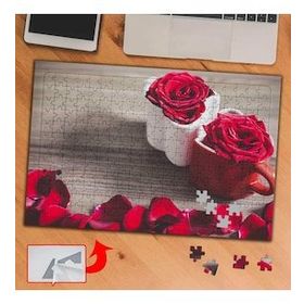 EF27A Güllü Masa Ve Bardaklar 240 Parça Puzzle Yapboz Tablo