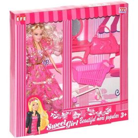 Efe 221 G-M Sweet Girl Gardolap/Market Arabalı Bebek Oyun Seti