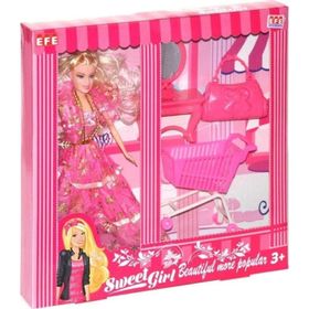 Efe 221 G-M Sweet Girl Gardolap/Market Arabalı Bebek Oyun Seti