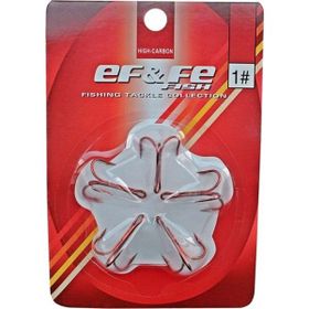 Effe 3215 No 4 5'li Paket Üçlü Kırmızı Olta İğnesi