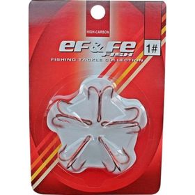 Effe 3215 No 4 5'li Paket Üçlü Kırmızı Olta İğnesi