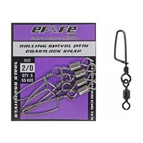 Effe No10. Rolling Swivel Coastlock Snap Fırdöndü