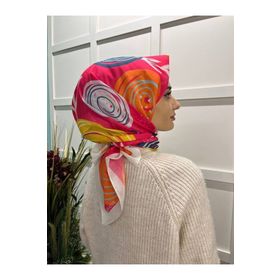 Eflatun 00747 Beyaz Scarf Pamuklu Cotton Minimal Çiçek Desenli Eşarp
