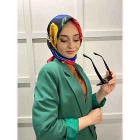 Eflatun 00747 Kırmızı Scarf Pamuklu Cotton Minimal Çiçek Desenli Eşarp