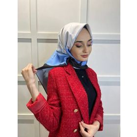 Eflatun 00749 Açık Mavi Scarf Dijital Baskı Renkli Rayon Eşarp
