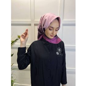 Eflatun 00749 Açık Mürdüm Scarf Dijital Baskı Renkli Rayon Eşarp