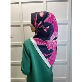 Eflatun 00749 Fuşya Scarf Dijital Baskı Tomurcuk Desen Rayon Eşarp