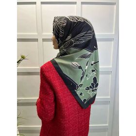 Eflatun 00749 Haki Scarf Dijital Baskı Tomurcuk Desen Rayon Eşarp