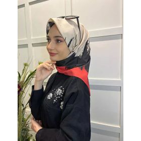 Eflatun 00749 Kırmızı Scarf Dijital Baskı Renkli Rayon Eşarp