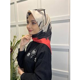 Eflatun 00749 Kırmızı Scarf Dijital Baskı Renkli Rayon Eşarp