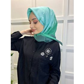 Eflatun 00749 Mint Yeşili Scarf Dijital Baskı Renkli Rayon Eşarp