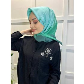 Eflatun 00749 Mint Yeşili Scarf Dijital Baskı Renkli Rayon Eşarp