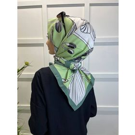 Eflatun 00749 Mint Yeşili Scarf Dijital Baskı Tomurcuk Desen Rayon Eşarp