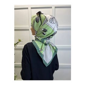 Eflatun 00749 Mint Yeşili Scarf Dijital Baskı Tomurcuk Desen Rayon Eşarp