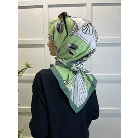 Eflatun 00749 Mint Yeşili Scarf Dijital Baskı Tomurcuk Desen Rayon Eşarp