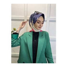 Eflatun 00749 Pembe Scarf Dijital Baskı Renkli Rayon Eşarp