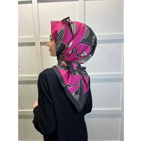 Eflatun 00749 Pembe Scarf Dijital Baskı Tomurcuk Desen Rayon Eşarp