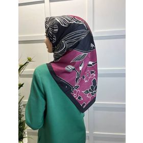 Eflatun 00749 Vişne Scarf Dijital Baskı Tomurcuk Desen Rayon Eşarp