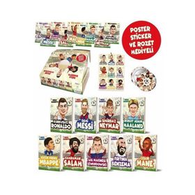 Efsane Futbolcular Ronaldo - Messi - Neymar - Haaland - Mbappe - Salah - Benzema - Mane - lewandowski - 9 Kitap Set - Dokuz Yayınları