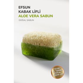 Efsun 120 gr El Yapımı Doğal Kabak Lifli Aloe Vera Sabun