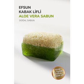Efsun 120 gr El Yapımı Doğal Kabak Lifli Aloe Vera Sabun