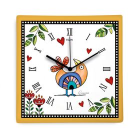 Egan Italy Cocoricò 31x31 cm Sarı Duvar Saati