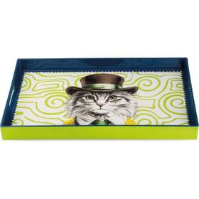 Egan Italy Human Kedi Desenli 40x26 cm Tepsi