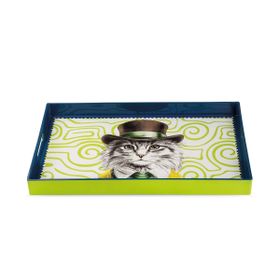 Egan Italy Human Kedi Desenli 40x26 cm Tepsi
