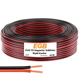 EGB EG-8855 2x0.75 Siyah 100 mt Hoparlör Kordon Kablosu