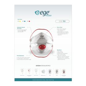Ege 701 30'lu FFP3 Nr N99 Ventilli Maske