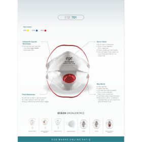 Ege 701 30'lu FFP3 Nr N99 Ventilli Maske