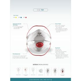Ege 701 30'lu FFP3 Nr N99 Ventilli Maske