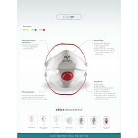 Ege 701 30'lu FFP3 Nr N99 Ventilli Maske