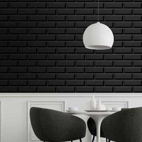 Ege Seramik 10x30 cm Siyah Metro Duvar Seramiği