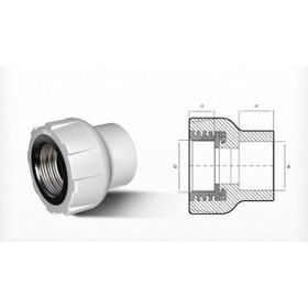 Ege Yıldız PPRC Gri 25x1/2 Dişi Adaptör