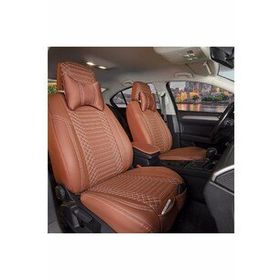 Egemenotoaksesuar Honda City Lüks Deri Ön/Arka Set Tarçın Oto Koltuk Kılıfı
