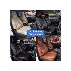 Egemenotoaksesuar Renault Clio 5 Lüks Deri Ön/Arka Set Tarçın Oto Koltuk Kılıfı