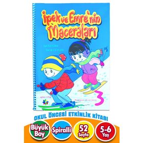 Eğiten Kitap PYD20220038 5-6 Yaş İpek İle Emre No:3 Mavi Okul Öncesi Etkinlik Kitabı