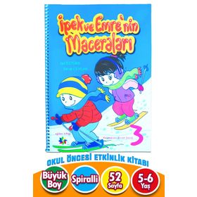 Eğiten Kitap PYD20220038 5-6 Yaş İpek İle Emre No:3 Mavi Okul Öncesi Etkinlik Kitabı