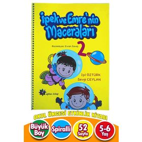 Eğiten Kitap PYD20220039 5-6 Yaş İpek İle Emre No:2 Sarı Okul Öncesi Etkinlik Kitabı