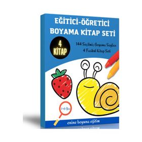 Eğitici Öğretici 144 Sayfa Boyama Kitap Seti - Enine Boyuna Eğitim