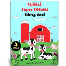 Eğitici Süper Boyama 4'lü Kitap Seti - Enine Boyuna Eğitim
