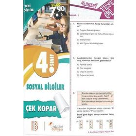 Eğitim Dünyası Yayınları & Benim Hocam Yayınları - 4. Sınıf Sosyal Bilgiler Çek Kopar Yaprak Test