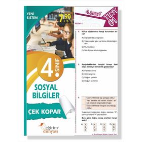 Eğitim Dünyası Yayınları & Benim Hocam Yayınları - 4. Sınıf Sosyal Bilgiler Çek Kopar Yaprak Test