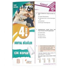 Eğitim Dünyası Yayınları & Benim Hocam Yayınları - 4. Sınıf Sosyal Bilgiler Çek Kopar Yaprak Test