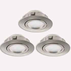 Eglo Pineda 6 W Ledli Led Duy 3 Adet Nikel Yuvarlak Sıvaaltı Spot