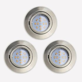 Eglo Tedo 5 W Ledli Led Duy Yuvarlak 3 Adet Nikel Sıva Altı Spot