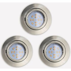 Eglo Tedo 5 W Ledli Led Duy Yuvarlak 3 Adet Nikel Sıva Altı Spot