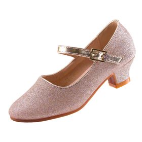 Eight KM EKM7063 Mary Jane Sparkly Glitter Çiçek Kamelya Altın Kız Bale Ayakkabı